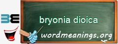 WordMeaning blackboard for bryonia dioica